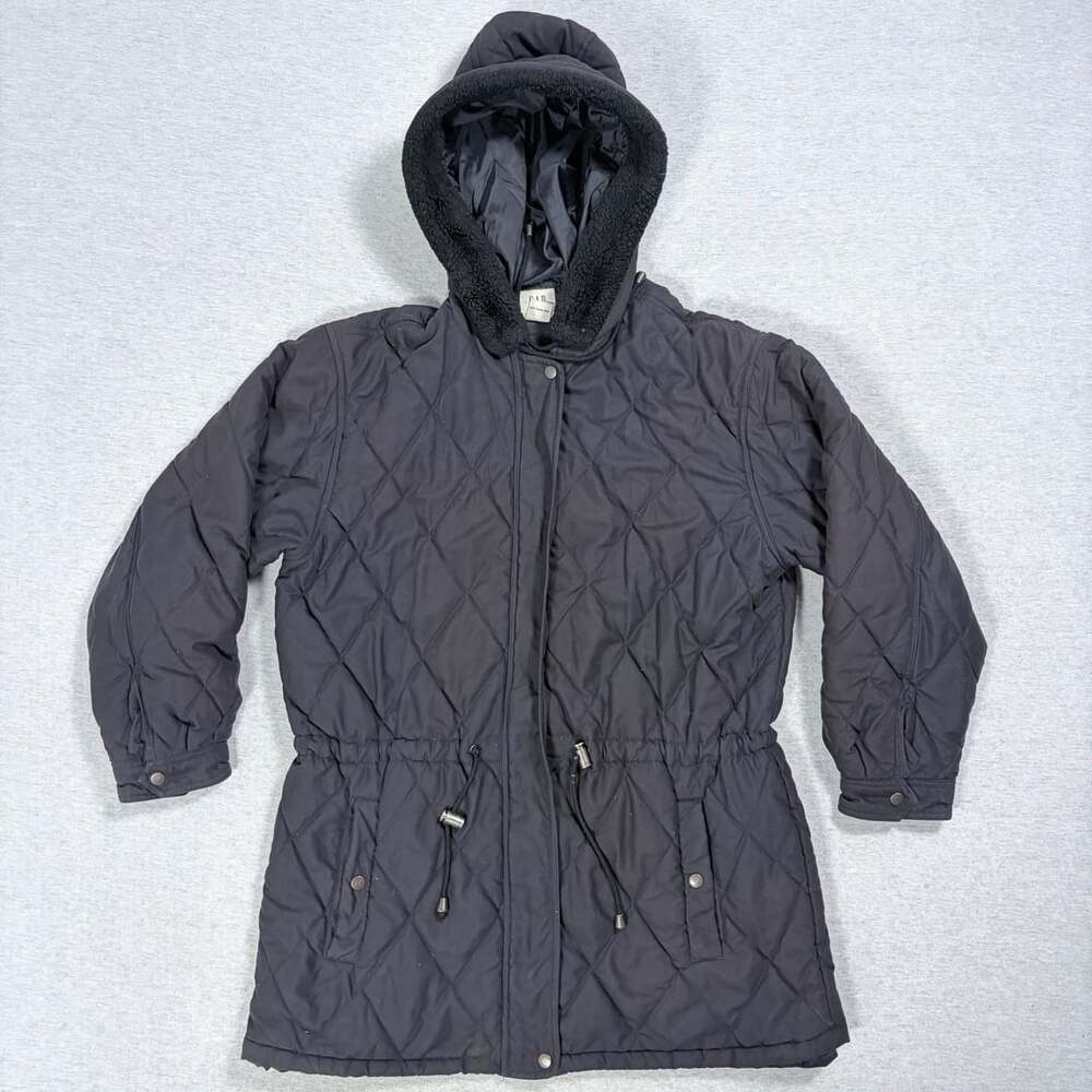 Gap Quilted Hooded Winter Jacket Black Size L